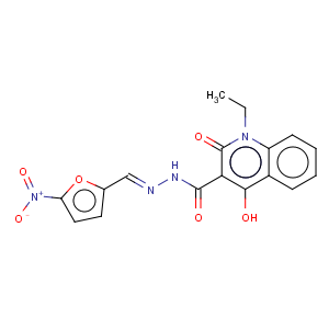 CAS No:74693-63-3 3-Quinolinecarboxylicacid, 1-ethyl-1,2-dihydro-4-hydroxy-2-oxo-,2-[(5-nitro-2-furanyl)methylene]hydrazide