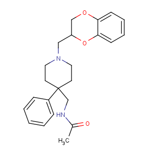 CAS No:748-44-7 Acetamide,N-[[1-[(2,3-dihydro-1,4-benzodioxin-2-yl)methyl]-4-phenyl-4-piperidinyl]methyl]-(9CI)