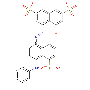 CAS No:7488-76-8 2,7-Naphthalenedisulfonicacid, 4-hydroxy-5-[2-[4-(phenylamino)-5-sulfo-1-naphthalenyl]diazenyl]-