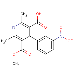 CAS No:76093-33-9 (4R)-5-methoxycarbonyl-2,6-dimethyl-4-(3-nitrophenyl)-1,<br />4-dihydropyridine-3-carboxylic acid