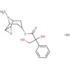 CAS No:76822-34-9 Benzeneacetic acid, a-hydroxy-a-(hydroxymethyl)-, (1a,2b,4b,5a,7b)-9-methyl-3-oxa-9-azatricyclo[3.3.1.02,4]non-7-ylester, hydrobromide (1:1), (aS)-
