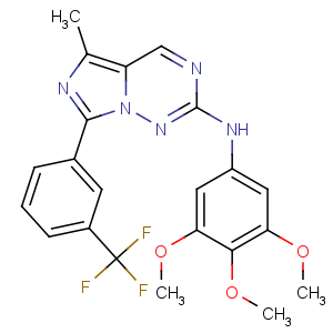 CAS No:774460-98-9 5-methyl-7-[3-(trifluoromethyl)phenyl]-N-(3,4,<br />5-trimethoxyphenyl)imidazo[5,1-f][1,2,4]triazin-2-amine