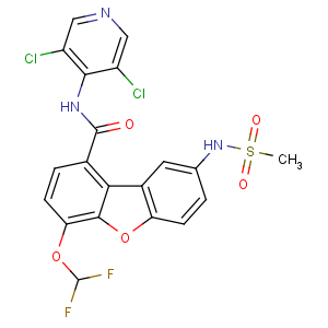 CAS No:778576-62-8 N-(3,<br />5-dichloropyridin-4-yl)-4-(difluoromethoxy)-8-(methanesulfonamido)<br />dibenzofuran-1-carboxamide