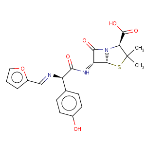 CAS No:78186-33-1 4-Thia-1-azabicyclo[3.2.0]heptane-2-carboxylicacid,6-[[(2R)-2-[(2-furanylmethylene)amino]-2-(4-hydroxyphenyl)acetyl]amino]-3,3-dimethyl-7-oxo-,(2S,5R,6R)-