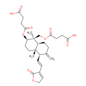 CAS No:786593-06-4 Butanedioicacid,1-[[(1R,2R,4aR,5R,8aS)-2-(3-carboxy-1-oxopropoxy)-5-[(1E)-2-(2,5-dihydro-2-oxo-3-furanyl)ethenyl]decahydro-1,4a-dimethyl-6-methylene-1-naphthalenyl]methyl]ester