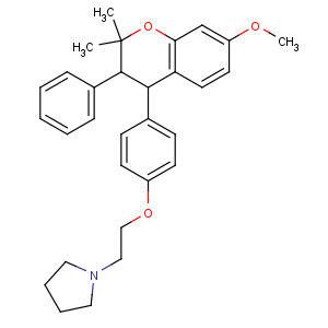 CAS No:78994-23-7 1-[2-[4-[(3R,4R)-7-methoxy-2,2-dimethyl-3-phenyl-3,<br />4-dihydrochromen-4-yl]phenoxy]ethyl]pyrrolidine