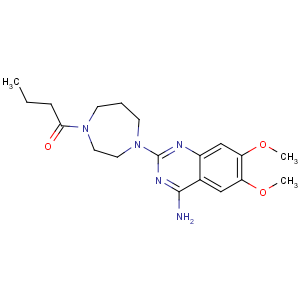 CAS No:80755-51-7 1-[4-(4-amino-6,7-dimethoxyquinazolin-2-yl)-1,<br />4-diazepan-1-yl]butan-1-one