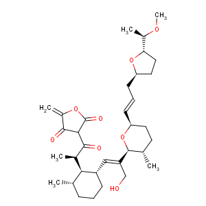 CAS No:82206-10-8 2(5H)-Furanone,4-hydroxy-3-[(2R)-2-[(1R,2R,6S)-2-[(1E)-3-hydroxy-2-[(2S,3S,6R)-tetrahydro-3-methyl-6-[(1E)-3-[(2S,5S)-tetrahydro-5-[(1R)-1-methoxyethyl]-2-furanyl]-1-propen-1-yl]-2H-pyran-2-yl]-1-propen-1-yl]-6-methylcyclohexyl]-1-oxopropyl]-5-methylene-