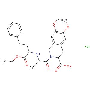 CAS No:82586-52-5 (3S)-2-[(2S)-2-[[(2S)-1-ethoxy-1-oxo-4-phenylbutan-2-yl]amino]propanoyl]<br />-6,7-dimethoxy-3,4-dihydro-1H-isoquinoline-3-carboxylic<br />acid