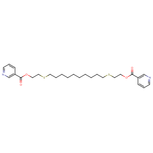 CAS No:82601-22-7 2-[10-[2-(pyridine-3-carbonyloxy)ethylsulfanyl]decylsulfanyl]ethyl<br />pyridine-3-carboxylate