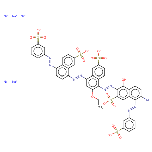 CAS No:83221-48-1 2-Naphthalenesulfonicacid,5-[2-[6-amino-1-hydroxy-3-sulfo-5-[2-(3-sulfophenyl)diazenyl]-2-naphthalenyl]diazenyl]-6-ethoxy-8-[2-[7-sulfo-4-[2-(3-sulfophenyl)diazenyl]-1-naphthalenyl]diazenyl]-,sodium salt (1:5)