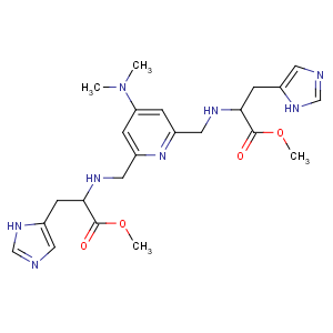 CAS No:83271-10-7 methyl<br />(2S)-2-[[4-(dimethylamino)-6-[[[(2S)-3-(1H-imidazol-5-yl)-1-methoxy-1-<br />oxopropan-2-yl]amino]methyl]pyridin-2-yl]methylamino]-3-(1H-imidazol-5-<br />yl)propanoate