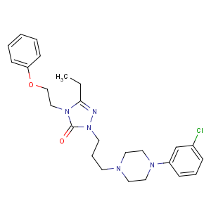 CAS No:83366-66-9 2-[3-[4-(3-chlorophenyl)piperazin-1-yl]propyl]-5-ethyl-4-(2-<br />phenoxyethyl)-1,2,4-triazol-3-one