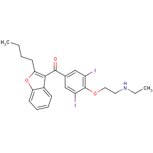 CAS No:83409-32-9 (2-butyl-1-benzofuran-3-yl)-[4-[2-(ethylamino)ethoxy]-3,<br />5-diiodophenyl]methanone