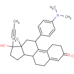 CAS No:84371-65-3 (8S,11R,13S,14S,<br />17S)-11-[4-(dimethylamino)phenyl]-17-hydroxy-13-methyl-17-prop-1-ynyl-1,<br />2,6,7,8,11,12,14,15,16-decahydrocyclopenta[a]phenanthren-3-one