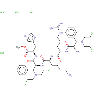 CAS No:84434-76-4 L-Histidine, N-(3-(bis(2-chloroethyl)amino)-N-(N2-(N2-(3-(bis(2-chloroethyl)amino)-L-phenylalanyl)-L-arginyl)-L-lysyl)-L-phenylalanyl)-, methyl ester, tetrahydrochloride