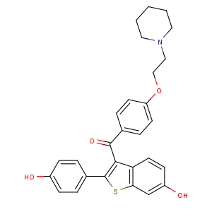 CAS No:84449-90-1 [6-hydroxy-2-(4-hydroxyphenyl)-1-benzothiophen-3-yl]-[4-(2-piperidin-1-<br />ylethoxy)phenyl]methanone