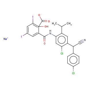 CAS No:84604-66-0 Benzamide,N-[5-chloro-4-[(4-chlorophenyl)cyanomethyl]-2-(1-methylethyl)phenyl]-2-hydroxy-3,5-diiodo-,sodium salt (1:1)