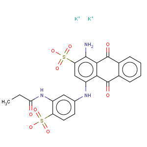 CAS No:84852-26-6 2-Anthracenesulfonicacid,1-amino-9,10-dihydro-9,10-dioxo-4-[[3-[(1-oxopropyl)amino]-4-sulfophenyl]amino]-,potassium salt (1:2)