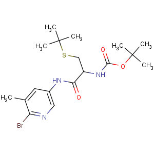 CAS No:850411-22-2 tert-butyl<br />N-[(2R)-1-[(6-bromo-5-methylpyridin-3-yl)amino]-3-tert-butylsulfanyl-1-<br />oxopropan-2-yl]carbamate