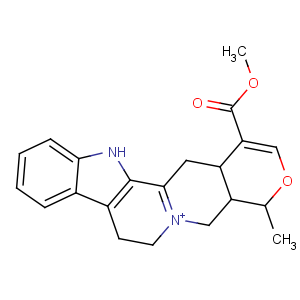 CAS No:85611-00-3 Oxayohimbanium, 3,4,16,17-tetradehydro-16-(methoxycarbonyl)-19-methyl-, (19a)- (9CI)