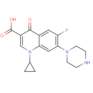 CAS No:85721-33-1 1-cyclopropyl-6-fluoro-4-oxo-7-piperazin-1-ylquinoline-3-carboxylic acid