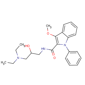 CAS No:85793-29-9 N-[3-(diethylamino)-2-hydroxypropyl]-3-methoxy-1-phenylindole-2-<br />carboxamide