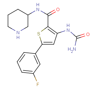 CAS No:860352-01-8 3-(carbamoylamino)-5-(3-fluorophenyl)-N-[(3S)-piperidin-3-yl]thiophene-<br />2-carboxamide