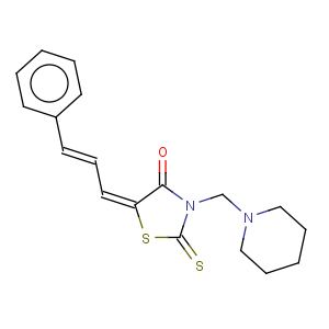 CAS No:86650-17-1 4-Thiazolidinone,5-(3-phenyl-2-propen-1-ylidene)-3-(1-piperidinylmethyl)-2-thioxo-