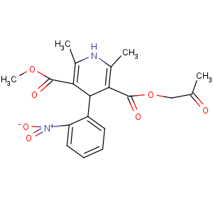 CAS No:86780-90-7 3-O-methyl 5-O-(2-oxopropyl)<br />2,6-dimethyl-4-(2-nitrophenyl)-1,4-dihydropyridine-3,5-dicarboxylate