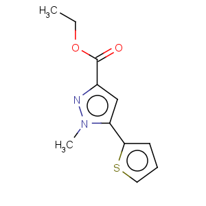 CAS No:868755-60-6 1H-Pyrazole-3-carboxylicacid, 1-methyl-5-(2-thienyl)-, ethyl ester