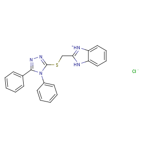 CAS No:87236-36-0 1H-Benzimidazole,2-[[(4,5-diphenyl-4H-1,2,4-triazol-3-yl)thio]methyl]-, hydrochloride (1:1)