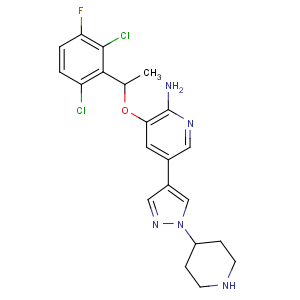 CAS No:877399-52-5 3-[(1R)-1-(2,<br />6-dichloro-3-fluorophenyl)ethoxy]-5-(1-piperidin-4-ylpyrazol-4-yl)<br />pyridin-2-amine