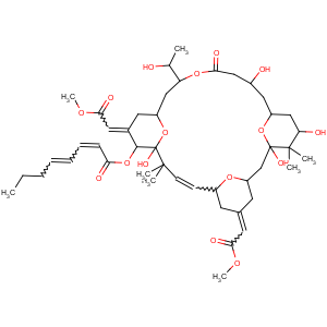 CAS No:87745-28-6 2,4-Octadienoic acid,(1S,3S,5Z,7R,8E,11S,12S,13E,15S,17R,21R,23R,25S)-1,11,21,25-tetrahydroxy-17-[(1R)-1-hydroxyethyl]-5,13-bis(2-methoxy-2-oxoethylidene)-10,10,26,26-tetramethyl-19-oxo-18,27,28,29-tetraoxatetracyclo[21.3.1.13,7.111,15]nonacos-8-en-12-ylester, (2E,4E)-