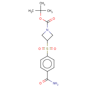 CAS No:887587-05-5 1-Azetidinecarboxylicacid, 3-[[4-(aminocarbonyl)phenyl]sulfonyl]-, 1,1-dimethylethyl ester