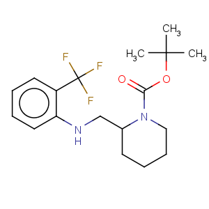 CAS No:887588-05-8 1-Piperidinecarboxylicacid, 2-[[[2-(trifluoromethyl)phenyl]amino]methyl]-, 1,1-dimethylethyl ester