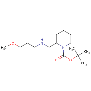 CAS No:887588-54-7 1-Piperidinecarboxylicacid, 2-[[(3-methoxypropyl)amino]methyl]-, 1,1-dimethylethyl ester