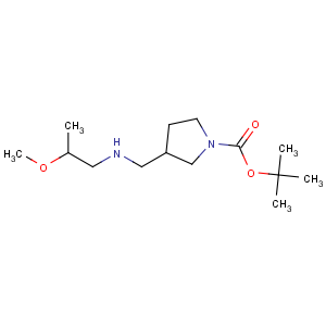 CAS No:887591-60-8 1-Pyrrolidinecarboxylicacid, 3-[[(2-methoxypropyl)amino]methyl]-, 1,1-dimethylethyl ester