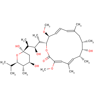 CAS No:88899-55-2 Oxacyclohexadeca-3,5,11,13-tetraen-2-one,8-hydroxy-16-[(1S,2R,3S)-2-hydroxy-1-methyl-3-[(2R,4R,5S,6R)-tetrahydro-2,4-dihydroxy-5-methyl-6-(1-methylethyl)-2H-pyran-2-yl]butyl]-3,15-dimethoxy-5,7,9,11-tetramethyl-,(3Z,5E,7R,8S,9S,11E,13E,15S,16R)-