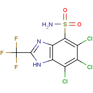 CAS No:89427-44-1 4-Benzimidazolesulfonamide, 5,6,7-trichloro-2-(trifluoromethyl)-