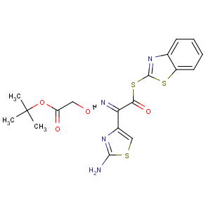 CAS No:89605-09-4 tert-butyl<br />2-[(E)-[1-(2-amino-1,3-thiazol-4-yl)-2-(1,<br />3-benzothiazol-2-ylsulfanyl)-2-oxoethylidene]amino]oxyacetate