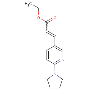 CAS No:897399-75-6 ethyl 3-(6-pyrrolidin-1-ylpyridin-3-yl)prop-2-enoate