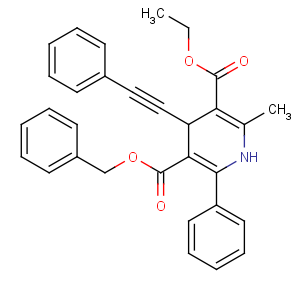 CAS No:9000-89-9 5-O-benzyl 3-O-ethyl<br />2-methyl-6-phenyl-4-(2-phenylethynyl)-1,4-dihydropyridine-3,<br />5-dicarboxylate