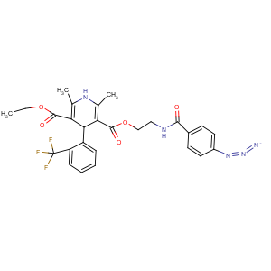 CAS No:90523-31-2 3,5-Pyridinedicarboxylicacid, 1,4-dihydro-2,6-dimethyl-4-[2-(trifluoromethyl)phenyl]-,3-[2-[(4-azidobenzoyl)amino]ethyl] 5-ethyl ester