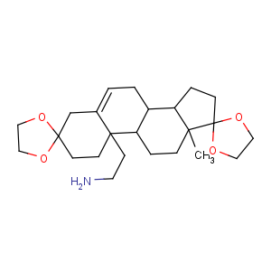CAS No:90733-40-7 Estr-5-ene-3,17-dione,10-(2-aminoethyl)-, cyclic bis(1,2-ethanediyl acetal) (9CI)