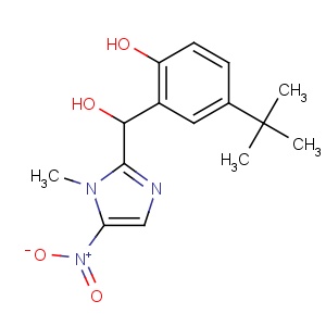 CAS No:91017-58-2 4-tert-butyl-2-[hydroxy-(1-methyl-5-nitroimidazol-2-yl)methyl]phenol