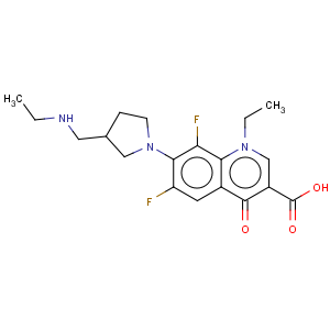 CAS No:91188-00-0 3-Quinolinecarboxylicacid,1-ethyl-7-[3-[(ethylamino)methyl]-1-pyrrolidinyl]-6,8-difluoro-1,4-dihydro-4-oxo-