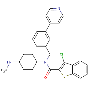 CAS No:912545-86-9 3-chloro-N-[4-(methylamino)cyclohexyl]-N-[(3-pyridin-4-ylphenyl)methyl]-<br />1-benzothiophene-2-carboxamide