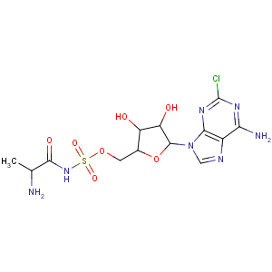 CAS No:91432-48-3 Adenosine, 2-chloro-,5'-[[(2S)-2-amino-1-oxopropyl]sulfamate] (9CI)