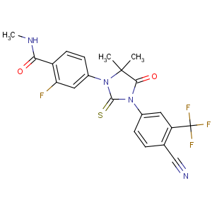 CAS No:915087-33-1 4-[3-[4-cyano-3-(trifluoromethyl)phenyl]-5,<br />5-dimethyl-4-oxo-2-sulfanylideneimidazolidin-1-yl]-2-fluoro-N-<br />methylbenzamide